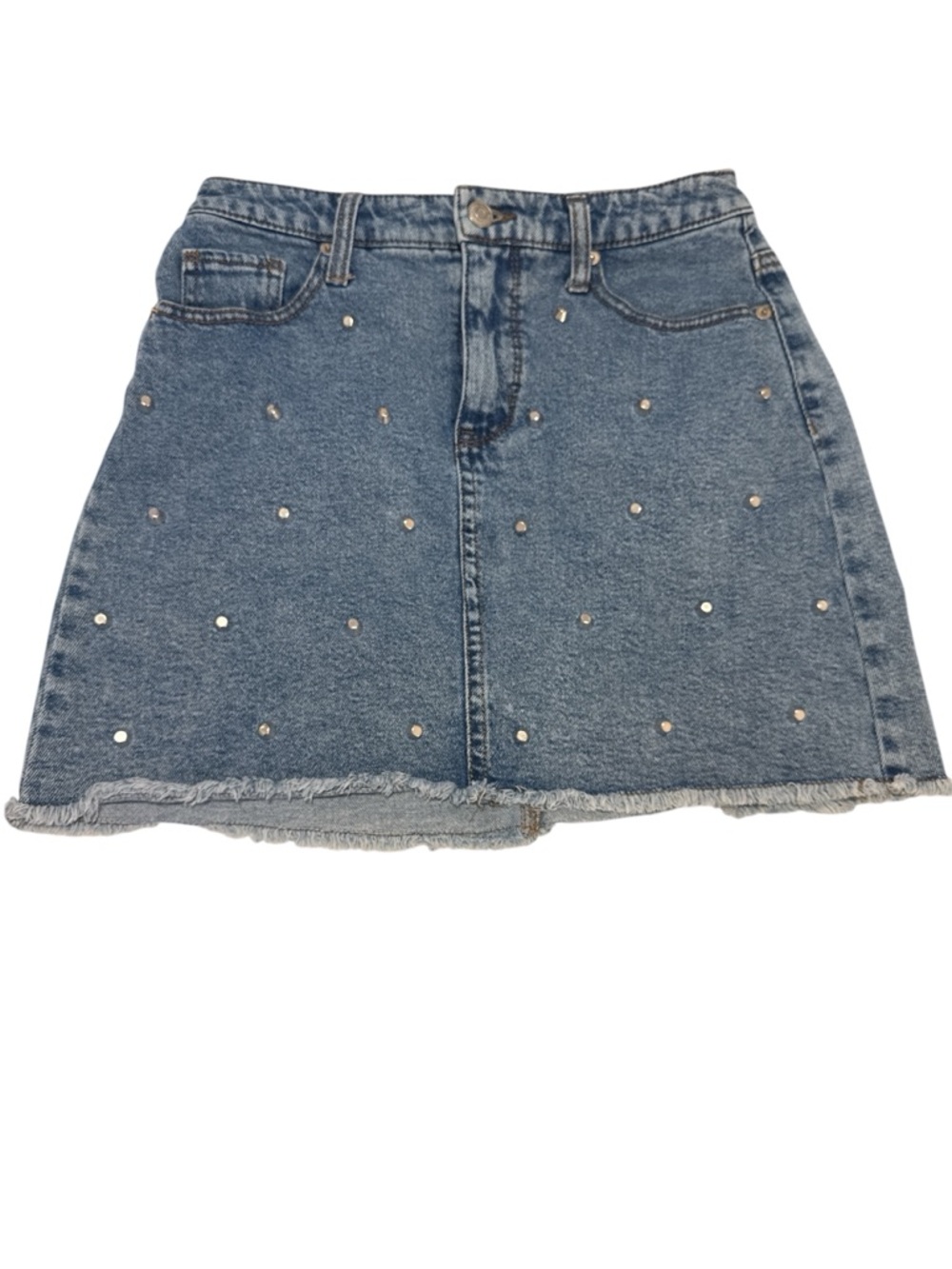 Wild Fable Blue Denim Mini Skirt with Studs. Size 8.